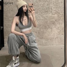 Women Casual Pants Drawstring High Waist Hip Hop All-match Harem Trousers Loose Harajuku Streetwear Chic Ins Autumn New Korean 2024 - buy cheap