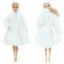 1 шт. белые футболки с длинным рукавом, теплый и мягкий пальто свободного кроя зимняя одежда аксессуары платье с топом Повседневная Одежда для куклы Барби Кукла, детская игрушка 2024 - купить недорого