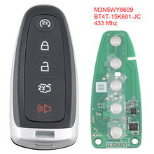 Chave remota inteligente para carro 433mhz 5 botões com chip pcf7953, compatível com ford focus edge escape explorer 2024 - compre barato