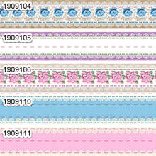 10yards - different sizes -Grosgrain ribbon - flowers side solid color ribbon printed  DIY 2024 - buy cheap