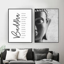 Zen Buddha Head Statue Poster Motivational Quotes Canvas Print Minimalist Wall Art Pictures Painting Buddhism Home Decor 2024 - buy cheap