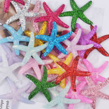 8 шт. 37 мм полимерные блестящие разноцветные Подвески в виде морской звезды для браслета ожерелья ювелирных изделий Аксессуары для волос 2024 - купить недорого