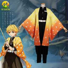Fantasia de halloween para adultos e crianças, cosplay de agatsuma zenitsu, kimetsu no yaiba zenitsu, 2024 - compre barato