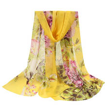 Мягкий Шифоновый Шарф, женский шарф с градиентным принтом, женский модный качественный пляжный Универсальный шарф Y3 2024 - купить недорого
