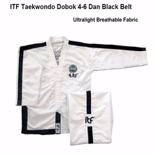 ITF-Kimono de Taekwondo ultraligero, uniforme transpirable, Doboks con diseño bordado, traje de Taekwondo 1-6 Dan Gi, color blanco, 2020 2024 - compra barato