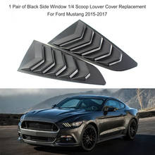 Capa para janela lateral preta 1/4, 2 pçs, cortina persiana, substituição, modelo para ford mustang 2015 a 2017 2024 - compre barato