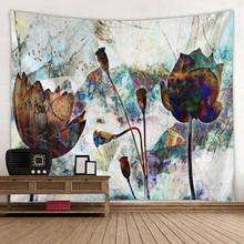 Landsc Print Wall Tapestry Tapestries Wall Hanging Flower Psychedelic Tapestry Wall Hanging Decor Halloween Deco 2024 - buy cheap