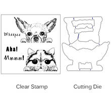Прозрачные штампы ZhuoAng с изображением милой собаки/кошки, режущие штампы для рукоделия, скрапбукинга, изготовления открыток, декоративных фотоальбомов 2024 - купить недорого