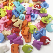 100pc 14mm lotes mix abc letras botões de plástico artesanato costura infantil pt47 2024 - compre barato