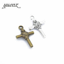 YuenZ 8pcs Antique silver color Charms cross Plated Pendants  Jewelry Making DIY Handmade Craft 28*19mm T38 2024 - buy cheap