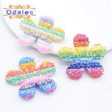 6Pcs/lot HOT Korea Dongdaemun Plum Blossom Appliques Rainbow Sequin Pipe for Women Girl Hairgrip Hairpin Cover Hair Accesssories 2024 - buy cheap