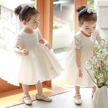 Newborn Baby Girls Dress Flower Princess Birthday Party Formal Christening Gown Dress with Bow Infant Baptism Christening Gown 2024 - buy cheap