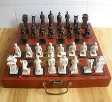 Conjunto de xadrez com 32 peças chinês/caixa/decoração de jardim guerreiro xian ação prata tibetana 100% real bronze 2024 - compre barato