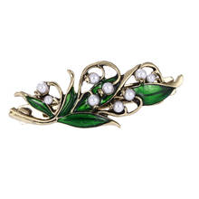 Vintage Ladies Pearl Hair Clip Metal Leaf Shape Barrette Hair Jewelry Accessories 2024 - buy cheap