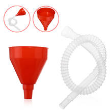 Plastic Car Moto Filling Funnel Red Spout Pour Oil Fuel Gasoline Petrol Diesel For Car Motorcycle Truck Vehicle w/ Soft Pipe 2024 - buy cheap