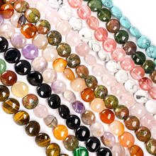 Pedra natural forma redonda grânulos soltos cristal semiacabado grânulo de corda para fazer jóias diy pulseira colar acessórios 2024 - compre barato