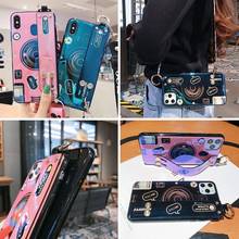 Funda de silicona con correa para OPPO Find X F3 Plus, protector de muñeca con cámara, color azul, a la moda, para OPPO F5 F7 F11 F9 Pro 2024 - compra barato