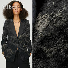 Siiboo жаккардовая ткань для блейзера и брюк, цвет черный, золотой, металлик 2024 - купить недорого