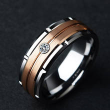 Trendy Male Simple Zinc Alloy Inlaid Drill Ring Unique Square Cut Design Rings Party Banquet Birthday Fashion Jewelry For Men 2024 - buy cheap