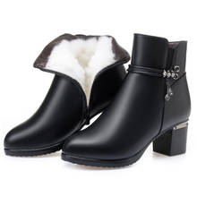 2022 New Winter Genuine Leather Women Boots Warm Plush and Wool Genuine Leather Women Snow Boots Large Size Women Winter Shoes 2024 - buy cheap