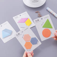Simple Geometric Shape Memo Pad Sticky Notes Color Bookmark Post Students Planner Stickers Post Leave Message for Office School 2024 - buy cheap