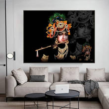 Portrait of Sri Krishna Canvas Paintings On the Wall Art Hindu God Canvas Posters and Prints Hinduism Art Pictures Home Decor 2024 - buy cheap