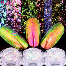 Beautybigbang 0.15g Nail Art Flakes Chameleon Glitter Chrome Nail Powder Holographic Pigment Nail Accessories Decoration Sequins 2024 - купить недорого
