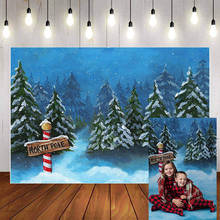 Фотофон Mehofond с надписью "Merry Christmas", Фотофон с зимними деревьями снежного леса и Северным Полюсом для студийной фотосъемки 2024 - купить недорого