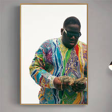 Biggie smvermelho notório b. i. g. Arte de pintura em tela, hip-hop, música, decoração da parede, pôster e impressões, retrato, decoração de imagem 2024 - compre barato