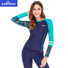 Sabolroupa de banho para esportes anti-uv, roupa de banho de secagem rápida com manga comprida, calças femininas para praia selec816 2024 - compre barato