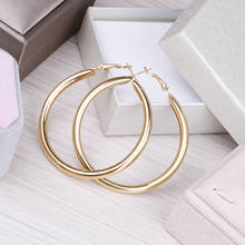 Big Round  Hoop earrings for Women 60mm Gold and silver color  Hoops classic circle  women ear accessories  2020 2024 - buy cheap