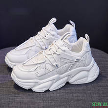 Women's White Chunky Sneakers Women Shoes Platform Casual Sport Shoes 2021 New Spring Vulcanized Tennis Female 5 cm basket femme 2024 - buy cheap