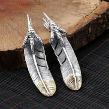 S925 Sterling Silver Jewelry Retro Fashion Takahashi Goro Eagle Claw Gradient Feather Pendant 2024 - buy cheap