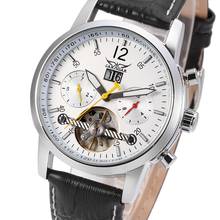 Jaragar Top Brand Leather Full Calendar Tourbillon Auto Mechanical Mens Watches Luxury Wrist Watch Erkek Kol Saati Montre Homme 2024 - buy cheap