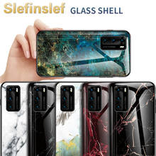 Funda de teléfono de mármol para Huawei P40 Lite E P30 Llite Mate 30 Pro Nova 7i 6 6SE Honor V30 V20i, carcasa ultrafina, cubierta de vidrio templado 2024 - compra barato