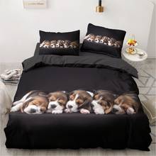 3D Bedding Sets Green Duvet Quilt Cover Set Comforter Bed Linen Pillowcase King Queen 200x220cm Size Dogs Pet Dog Cat 2024 - buy cheap