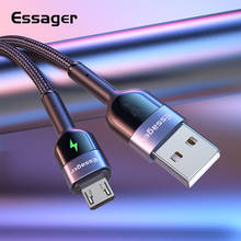 Essager-Cable Microusb LED de carga rápida para móvil, Cable de datos para Samsung, Xiaomi, Redmi, Android 2024 - compra barato