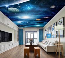 Personalizado 3D Teto Mural de Fotos Papel De Parede Fantasia céu estrelado universo quarto sala de estar teto zênite mural Papéis De Parede 2024 - compre barato