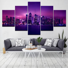 New York Panoramic Skyline Cityscape 5 Piece Wallpapers Art Canvas Print Modern Poster Modular Art Painting Home Decor frame 2024 - buy cheap