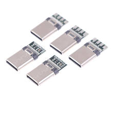 5/10 piezas USB 3,1 tipo C macho DIY, Cable de soldadura, Conector de enchufe, placa de PC 2024 - compra barato