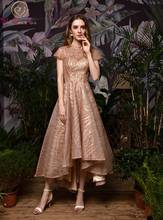 Розовое золото элегантные платья для выпускного вечера 2020 новые женские короткие спереди длинные сзади Формальные Вечерние платья vestido de festa abendkleider 2024 - купить недорого