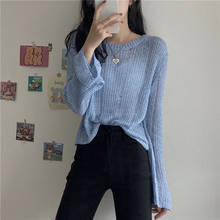 Woman Sweaters 2020 Autumn Hollow-out Knitted Blouse Women Loose Pullover Femme Chandails Pull Hiver 2024 - buy cheap