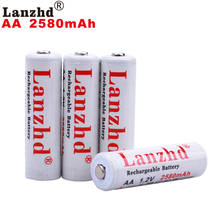 4PCS NI MH AA 1.2 V baterias AA 1.2 V bateria recarregável AA 2580mAh 1.2 V baterias AA NI-MH Para lanterna brinquedo preaquecido 2024 - compre barato