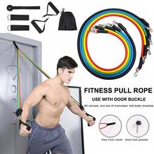 Conjunto de fitas elásticas de resistência, 16 peças, 150 lbs, para treinamento fitness, yoga, treinamento, expansor de borracha, fita esportiva, corda de puxar, laço de goma 2024 - compre barato