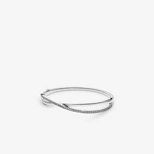 100% 925 Sterling Silver Entwined Bracelets for Women Clear CZ Bracelet & Bangles Original Jewelry Gift 2024 - buy cheap