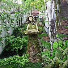 New Sherwood Fern Fairy Statuary With Creative Bird Feeder Outdoor Garden Decoration Art Ornament Crafts Woman Beauty Sculptures 2024 - купить недорого