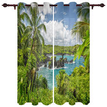 Hawaii Garden Trees Valance Window Curtains for Living Room Bedroom Kitchen Home Ready-made Youth Room Window Curtains 2024 - buy cheap