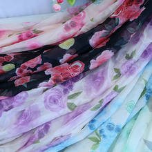 Роза шифон Косплей 30D ткань шифон старинная Китайская одежда платье тонкая летняя одежда шарф 2024 - купить недорого