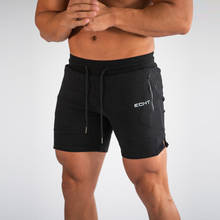 Shorts masculino de malha para corrida, esportivo, de secagem rápida, respirável, de cor sólida e com cintura elástica, para academia 2020 2024 - compre barato