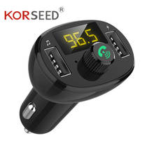KORSEED  Bluetooth Car Kit Quick Dual USB Car Charger FM Transmitter modulator Audio Music Mp3 Player Handsfree Carkit 2024 - buy cheap